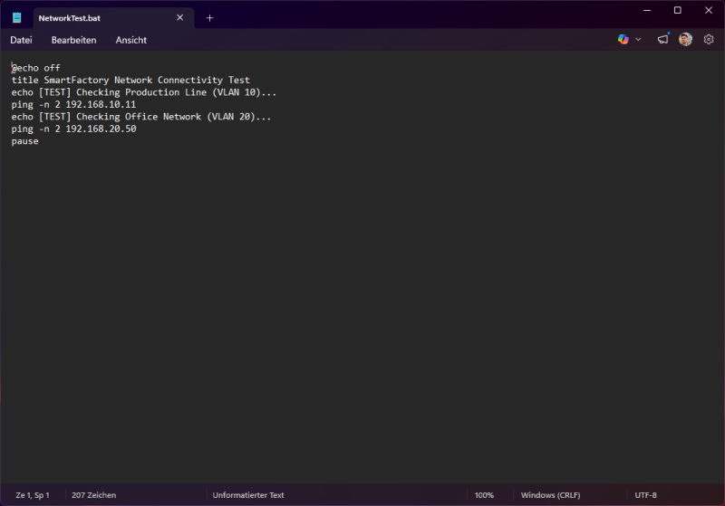 Batch Skript für Netzwerktest Batch Skript für Netzwerktest